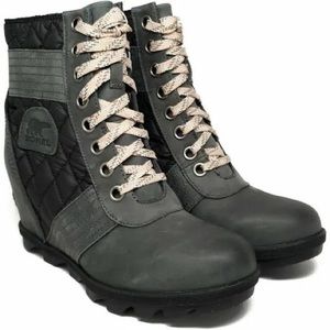 Women's Sorel Lexie Wedge Boots Dark Slate Ardoise Sombre size 8.5